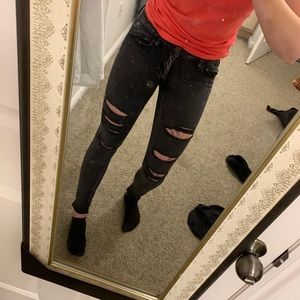 American Eagle Black Ripped Jeans